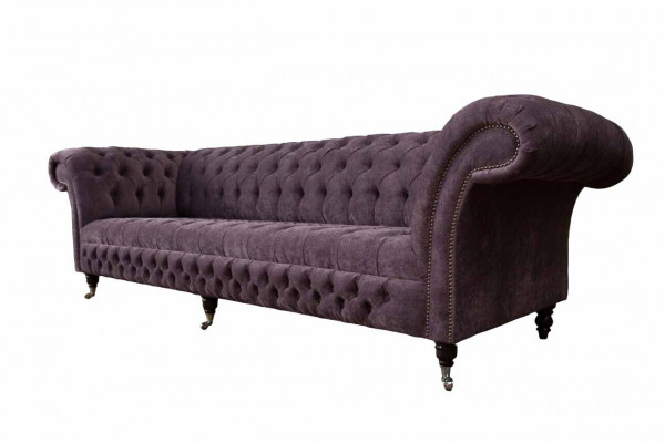 Design Sofa 4 Sëtzer Canapé Polster Luxus Textil Sofae Chesterfield