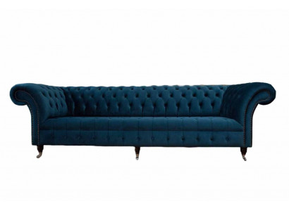 Design Sofa Chesterfield Polster Modern Textil Stoff 4 Sëtzer Schlof