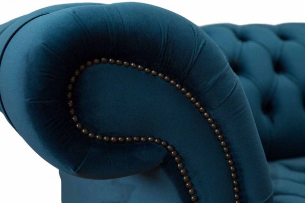 Design Sofa Chesterfield Polster Modern Textil Stoff 4 Sëtzer Schlof