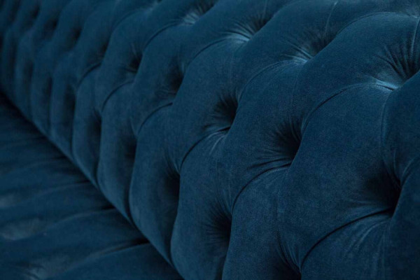 Design Sofa Chesterfield Polster Modern Textil Stoff 4 Sëtzer Schlof