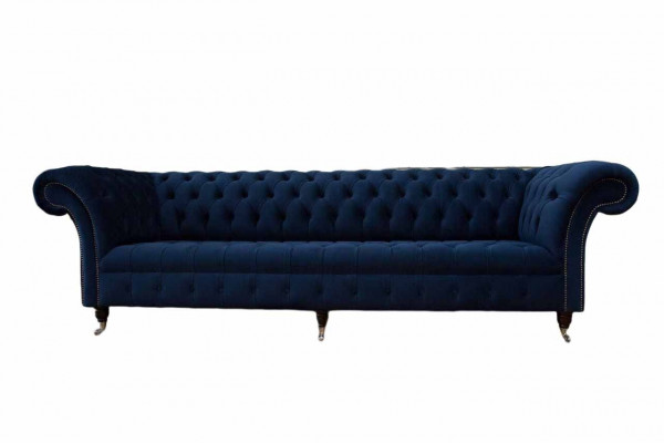 Sofa Chesterfield Sofas 4 Sëtzer Couch Polster Stoff Wunnzëmmer Miwwelen