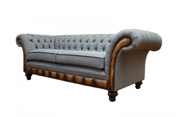 Luxus Dräisitzer Modern Couch Miwwelen Gro Sofasen Stoff Textil Polsterung