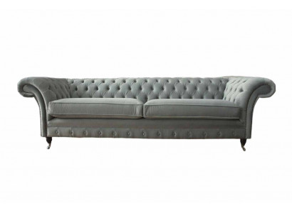 Sofa 4 Plaz Couch Chesterfield Polstersëtz Textil Gro Wunnzëmmer