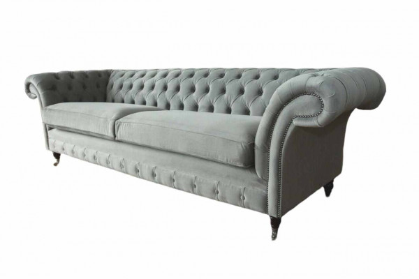Sofa 4 Plaz Couch Chesterfield Polstersëtz Textil Gro Wunnzëmmer
