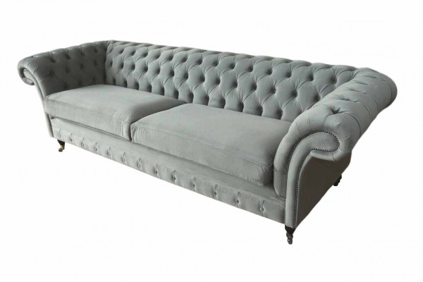 Sofa 4 Plaz Couch Chesterfield Polstersëtz Textil Gro Wunnzëmmer