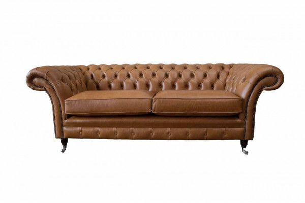 Sofa 3 Sëtz Lieder Sofa Canapé Polstersëtz Stuff Chesterfield Dräisëtzer