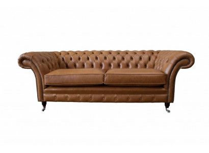 Sofa 3 Sëtz Lieder Sofa Canapé Polstersëtz Stuff Chesterfield Dräisëtzer