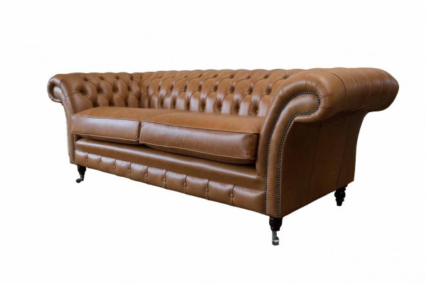 Sofa 3 Sëtz Lieder Sofa Canapé Polstersëtz Stuff Chesterfield Dräisëtzer