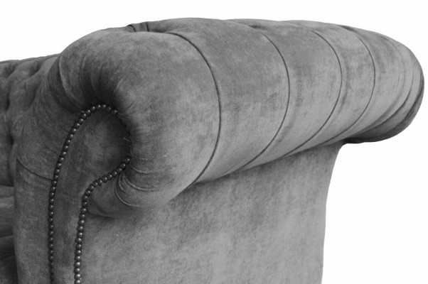 Chesterfield 3-Sëtzer Canapé Polstersëtz Textilstoff Gro Couchen Sofa