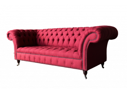 Chesterfield 3 Sëtzer Dräisëtzer Design Canapéë Polstersofa Sofae Textil