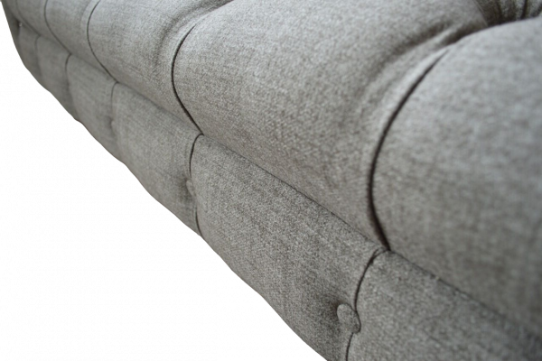Chesterfield Canapé 3 Sëtz Plüschsëtz Textil Stoff Canapéen Sofa Nei