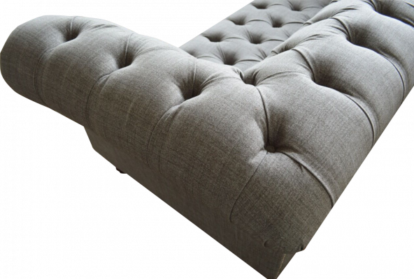 Chesterfield Canapé 3 Sëtz Plüschsëtz Textil Stoff Canapéen Sofa Nei