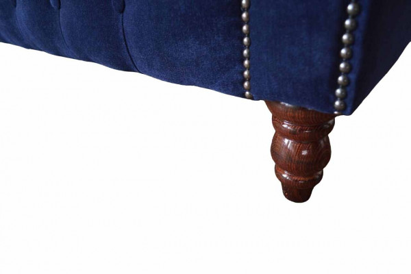 Chesterfield Design Luxus Gepolstert Sofa Canapé 3 Sëtz Blo Textil Nei