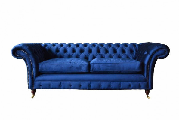 Chesterfield Polstersofaen Design Luxus Canapé Sofa 3 Sëtz Stoff Canapé