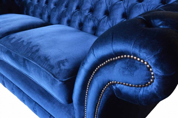 Chesterfield Polstersofaen Design Luxus Canapé Sofa 3 Sëtz Stoff Canapé