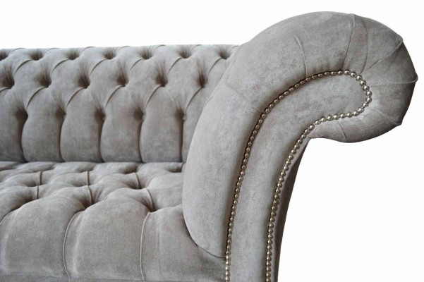 Grou Chesterfield Canapé Dräisëtz Sëtzpolster Canapéen Sofa Miwwelen Nei