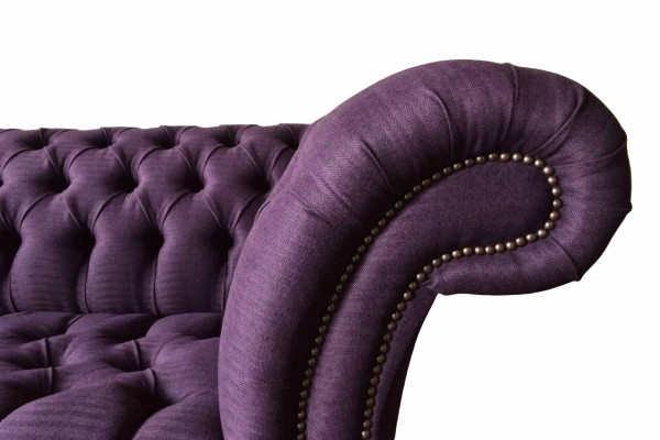 Chesterfield 3-Sëtz Sofa Stoffsofa Couch Polstersëtz 3er Sofas Nei