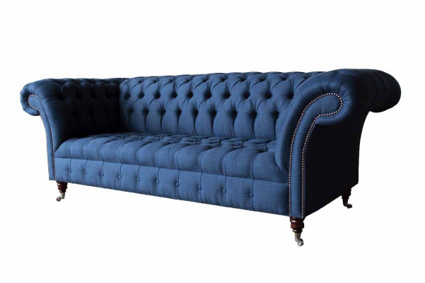 Dreisëtzer Sofa Luxus Chesterfield 3-Sëtzer Canapéë Blo Sofaen Neit Canapé