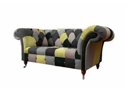 Chesterfield Canapé Polster 2 Sëtzer Design Stoff Sofas Canapéë Lounge