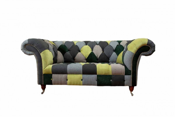 Chesterfield Canapé Polster 2 Sëtzer Design Stoff Sofas Canapéë Lounge