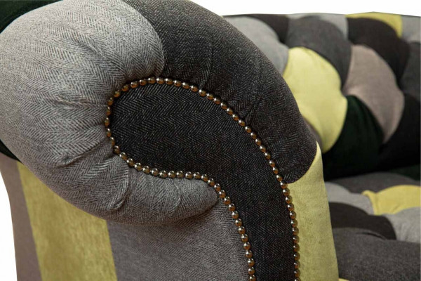 Chesterfield Canapé Polster 2 Sëtzer Design Stoff Sofas Canapéë Lounge