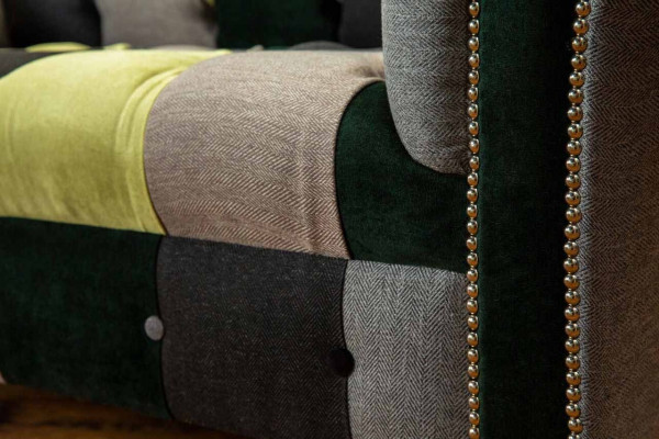 Chesterfield Canapé Polster 2 Sëtzer Design Stoff Sofas Canapéë Lounge