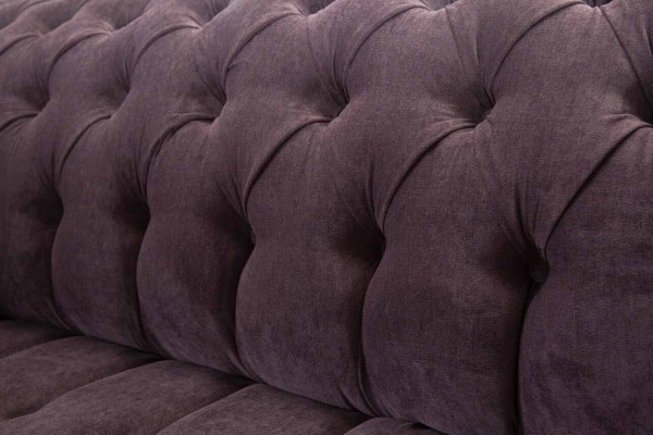 Modern Chesterfield Sofa Canapé Polster 3 Sëtz Lila Textil Stoff Sofa Neien