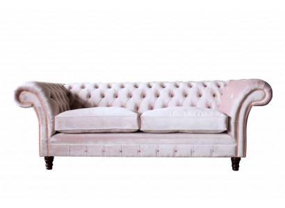 Canapé 3 Plazen Sofa Miwwel Design Chesterfield Sëtz Textil Polster Nei