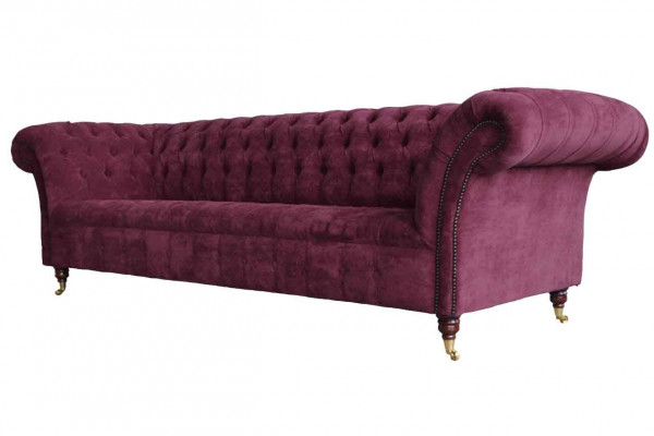 Chesterfield Design Canapé Polster Textil Sofa Couchen 3-Sëtzer Neit