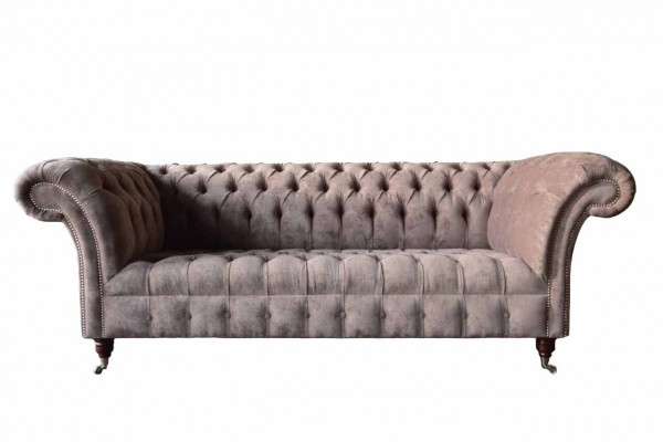Chesterfield Sofa Canapé Polster Design 3 Sëtzer Sofas Dräisëtzer Lila