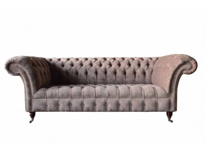 Chesterfield Sofa Canapé Polster Design 3 Sëtzer Sofas Dräisëtzer Lila