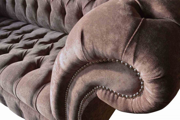 Chesterfield Sofa Canapé Polster Design 3 Sëtzer Sofas Dräisëtzer Lila