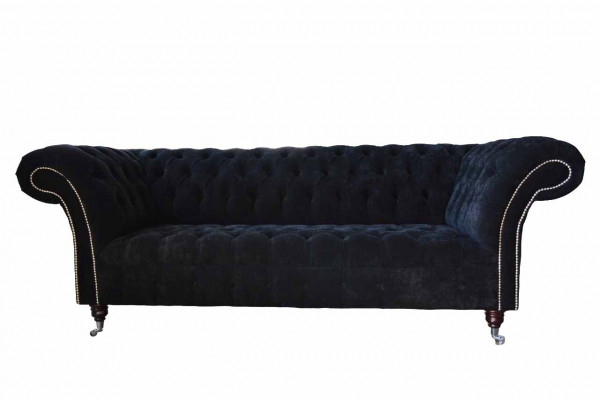 Design Sofa Canapé Polster 3 Platzen Canapé Blau Couchen Sëtz Stoff Nei