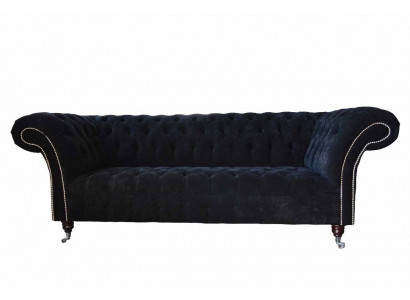 Design Sofa Canapé Polster 3 Platzen Canapé Blau Couchen Sëtz Stoff Nei
