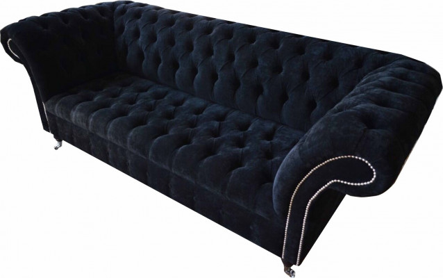 Design Sofa Canapé Polster 3 Platzen Canapé Blau Couchen Sëtz Stoff Nei