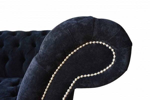 Design Sofa Canapé Polster 3 Platzen Canapé Blau Couchen Sëtz Stoff Nei