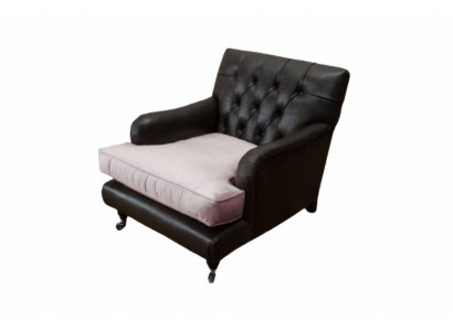 Sessel Design Canapé Relax Lounge Braun Polster Luxus Chesterfield Nei