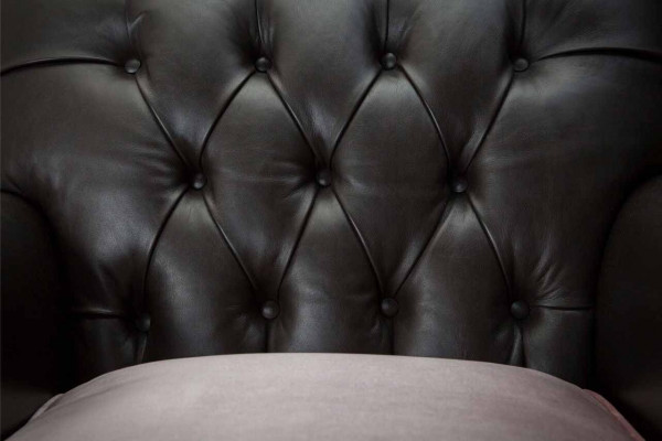 Sessel Design Canapé Relax Lounge Braun Polster Luxus Chesterfield Nei