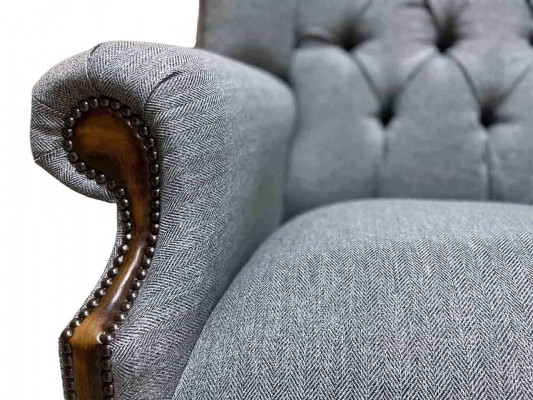 Ohrensessel Chesterfield Fauteuil Canapé 1 Platz Gro Stoff Textil Nei