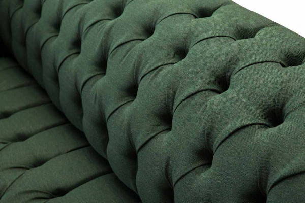 Dreisëtzer Canapé Textil Gréng Polster Miwwelen Chesterfield Sofas Canapéen