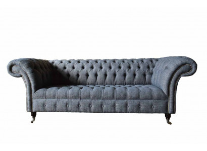 Dräisëtzer Couch Polster Design Sofa Chesterfield Gri Sofas Zëmmer Miwwelen