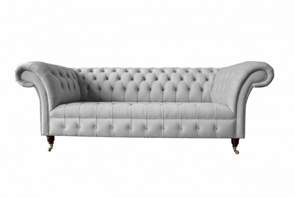 Chesterfield Textil Sofa Couch 3-Sëtzer Polster Sëtz Gro Sofas Grouss Nei