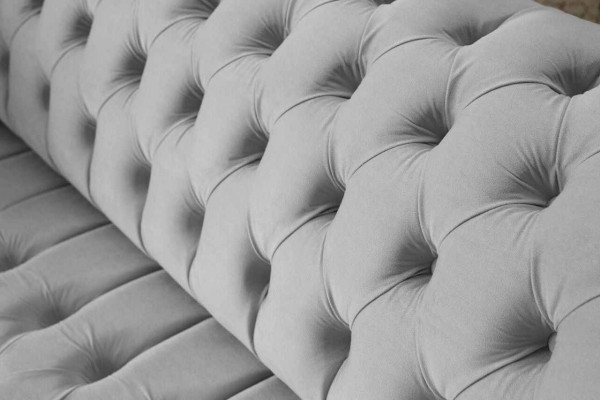 Chesterfield Textil Sofa Couch 3-Sëtzer Polster Sëtz Gro Sofas Grouss Nei