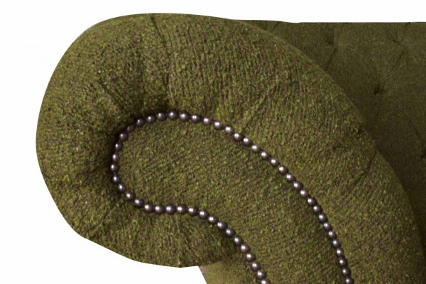 Englescht Chesterfield Sofa Couch Büro Miwwelen Dräisëtz Samt 230cm Gréng