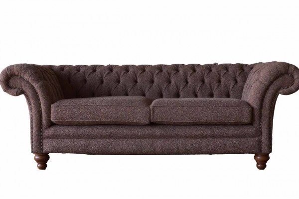 Grouss Chesterfield engleschen klassesche Stil Sofa Couch 3 Sëtz Këssen 230cm