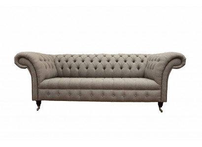 Beige Chesterfield englesche klassesche Stil Sofa Couch 3 Sëtz Polster 230cm