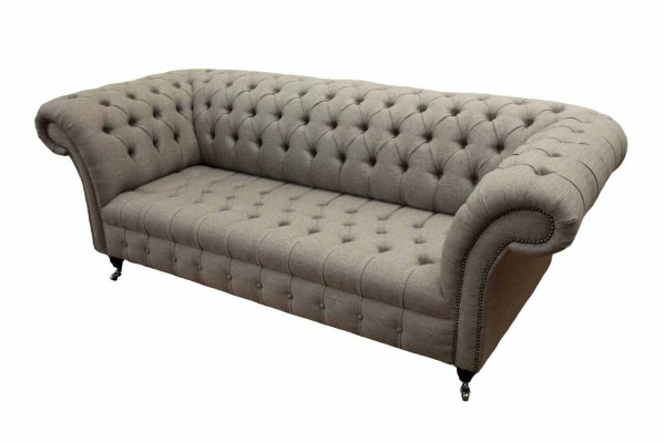 Beige Chesterfield englesche klassesche Stil Sofa Couch 3 Sëtz Polster 230cm