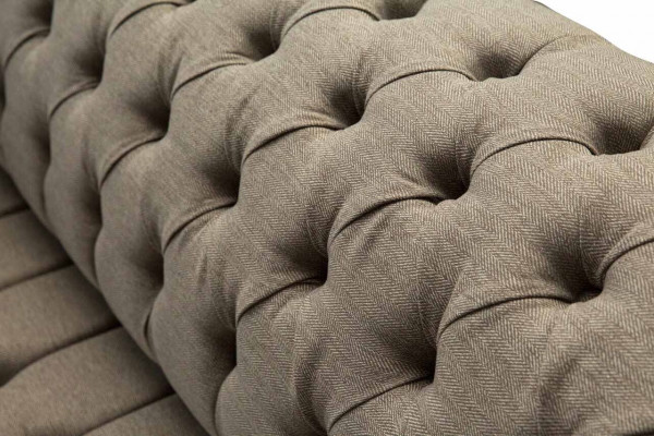 Beige Chesterfield englesche klassesche Stil Sofa Couch 3 Sëtz Polster 230cm