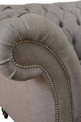 Chesterfield 3 Sëtzer Polster Couch Sofa Couchen Textil Moderne Stil Gro