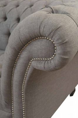 Chesterfield 3 Sëtzer Polster Couch Sofa Couchen Textil Moderne Stil Gro